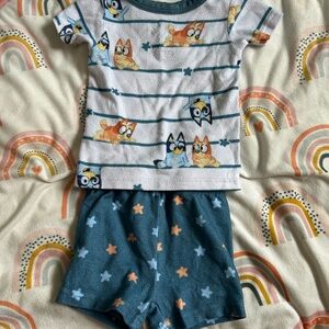 Kids Pajamas Set - Blue and White